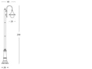 Outdoor -Lampe im sterben -cast -Aluminium mit transparentem Lautsprecher - max. 150 mm Höhe - Maximale Leistung 60w Rost