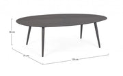 Outdoor -Tisch in Aluminium -Anthrazit Ridley 120x75x H36 cm