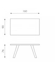 Feste Tabelle 160 x 76 h cm - Brücke
