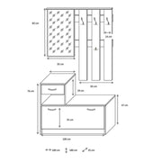 Vintage -Garderobengarderobe Weiß 100x25xh.180 cm