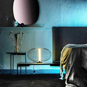 LED -Tischlampe in poliertem schwarzem Stahllampenschirm 50x50xh. 29 cm