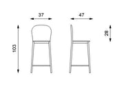 4x Polypropylenhocker hellgrau-metal 47 cm x 37 cm H. 103 cm