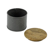 Metallglas grauer Holzkappe cmø10h8