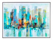 Skyline City Bild mit 120 x 90 cm Rahmen