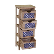 Rohe Holzschubladenschrank 4 Schubladen 23 x 30 x H 77 cm
