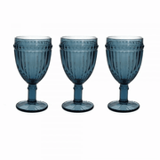 Set 3 blaue Gläser 310 ccm Dorico in blauem Glas