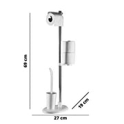 Weißer Aluminium Weißer Bodenhalter mit Plastikhalter 27 x 19 x 69 cm