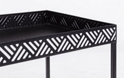 Setzen Sie 2 Inky Black Metall -Tische