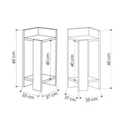 Setzen Sie 2 Tische ELOS ELOS LIGHT CARBE MECHA 25x25x60 cm