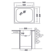 Küchenspüle Ein Edelstahltank 40x50 cm gefärbter Stahl