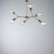 Sechs Lichter 71x H64 cm gebürstete Eisenkronleuchter