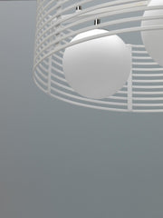 Metallaufhängunglampe mit weißem Pararaling D50xD500x120h cm