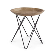 Holztisch und industrielles Stahl CM Ø50x50h cm