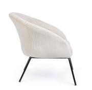 Weißer Samt Metall -Sessel Aiko Velvet 80 x 76 x 75 cm