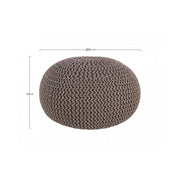 Dunkelgrau gewebter Pouf Bizzotto 80 cm