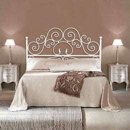 Doppelbett mit weißem Eisen Kopfteil mit Behälter 170x202xh.135 cm