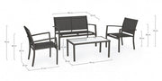 Set 4 Anthrazit -Metall Wohnzimmer
