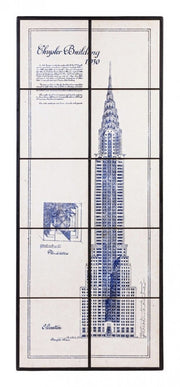 Chrysler Building Holzrahmen und Keramikkeramikfliesen 43x104x400h CM
