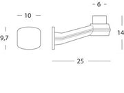 Wandbaugruppe Accessoire in Plastik -Thermo. Abmessungen D.200, D.250 und D.300 mm Schwarz