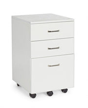 Büroschublade in MDF Drei Schubladen weiß frassierter Nadir 40x44x H65 cm