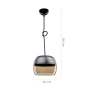 Punto Suspension Lampe ASZ0857 Nero Effez Inverted Glass Diffusor