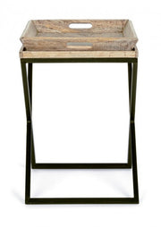 Probieren Sie Tisch mit Track -Track in einem nobilierten Holz 55x45x66h cm