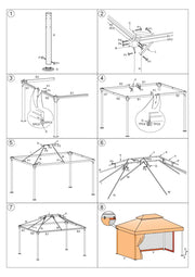 3x4m Luxus-Pavillon mit Mückennetzen und 400 g-M2-Tuch