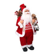 Santa Claus Stoff mit Geschenken und roter Laterne CM30X17.5H60