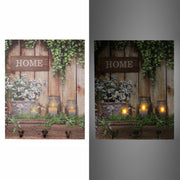 3 -Seerer -Holzbügel mit Blumen LED CM40x50x1.8