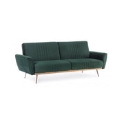Drei -Seerer -Sofa Bett in dunkelgrünem Samt Johnny 210x83x H85 cm