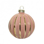 Weihnachtskugel im Glitzer Gold Pink Glass 8 cm