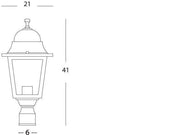 Outdoor -Lampe im sterben -cast -Aluminium mit schwarzen transparenten Glaslautsprechern
