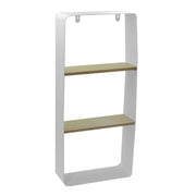 Weißes Metall- und Holzregal 2 Stockwerke CM25.5x10H57