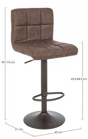 Vintage Bar Stuhl Copelle Brown Greyson CM 42 x 51 x 92
