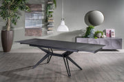 Vintage Grey Extendable Table - Matt Black 90 cm x 160-240 cm cm H. 76 cm