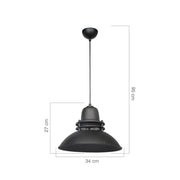 Tibet ASZ0871 Federung Lampe Schwarze Industriestil Effez