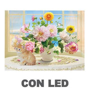 LED -Gemälde der rechteckigen weißen Blume Vase CM40x30x1.8