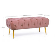 Rosa Pouf Möbelbank mit Beinen 103 x46x40h cm