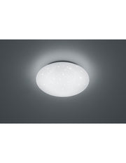 LED -Deckenleuchte IP44 Dämmerlich Putz White Glitter Ø37 cm Trio Lighting
