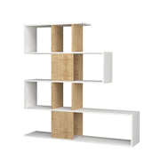 Bücherregal 4 Level 9 Level 9 Weiß- und Oak -Kompartimente 145x29xh.145 cm (D2306KTL145M011) Effezz