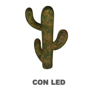 Grünes Metallkaktus mit LED CM40x58.5x5