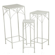 Metallsäule Milena 1-3 High White Square 30x30H73 cm
