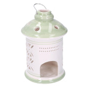 Runde grüne Keramiklaterne Cmø11.5H17.5