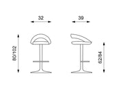 Rot -ähnlicher Stuhl 39x32x80/102H CM