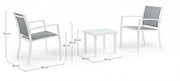 3 Gartenstücke Set Metal Bianco Metal Lounge