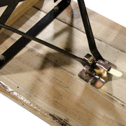 Garten -Set -Tisch und zwei Holzbänke und Verdelook -Stahl