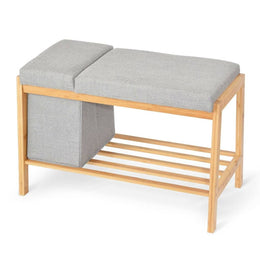 Holzbank mit Behälter