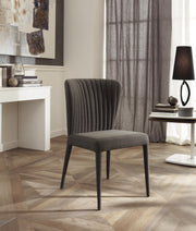 2x Stuhl in brauner brauner Stoff 1070 58 cm x 56 cm H. 87 cm