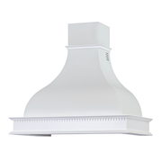 Familie weiße rustikale Küchenhaube mit Holzrahmen inlay 90 cm