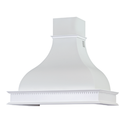 Familie weiße rustikale Küchenhaube mit Holzrahmen inlay 90 cm